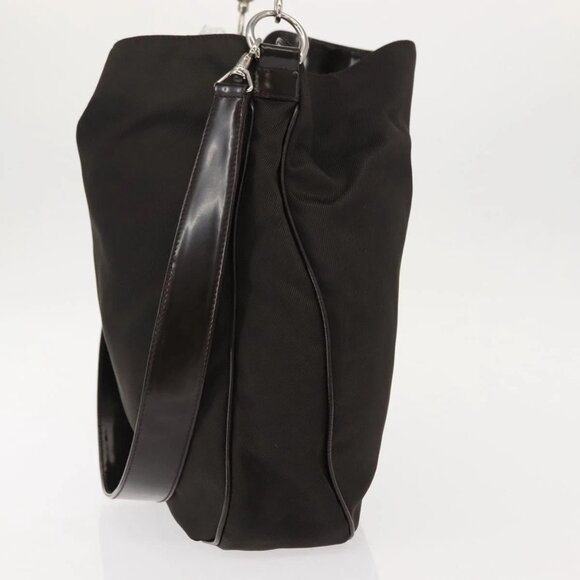 GUCCI Bamboo Shoulder Bag Nylon 2way Brown
